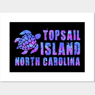 Topsail Island, North Carolina Beach Design Tribal Turtle Posters and Art